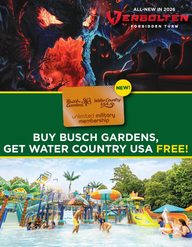 Busch Gardens Williamsburg military discount