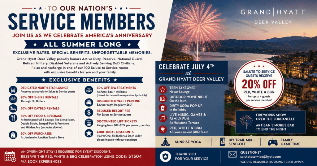 Salute to Service Military Discount Program Grand Hyatt