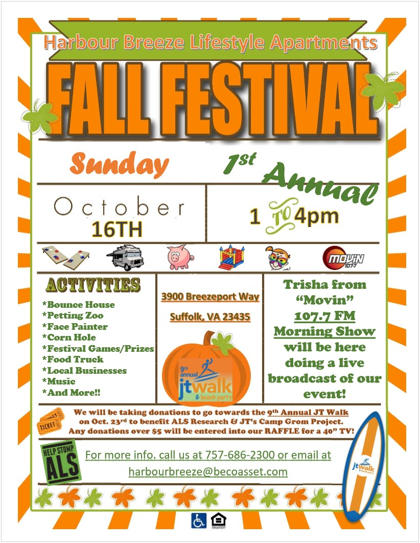 FALL FESTIVAL OCTOBER 16th AT HARBOUR BREEZE LIFESTYLE APARTMENTS ...