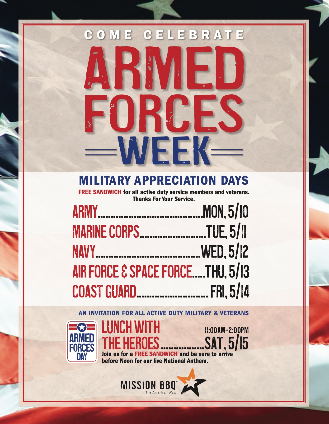 Armed Forces Day: Race Discount for our Military!