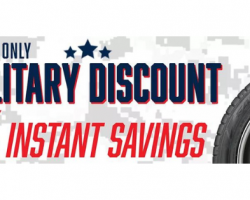Discount Tire Direct 5% Military Discount Program is stackable on top of other promotions offering big savings for military & their families!