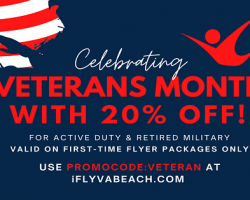 In Honor of Veterans Day, iFLY Virginia Beach is saluting military the entire month of November with a special military discount